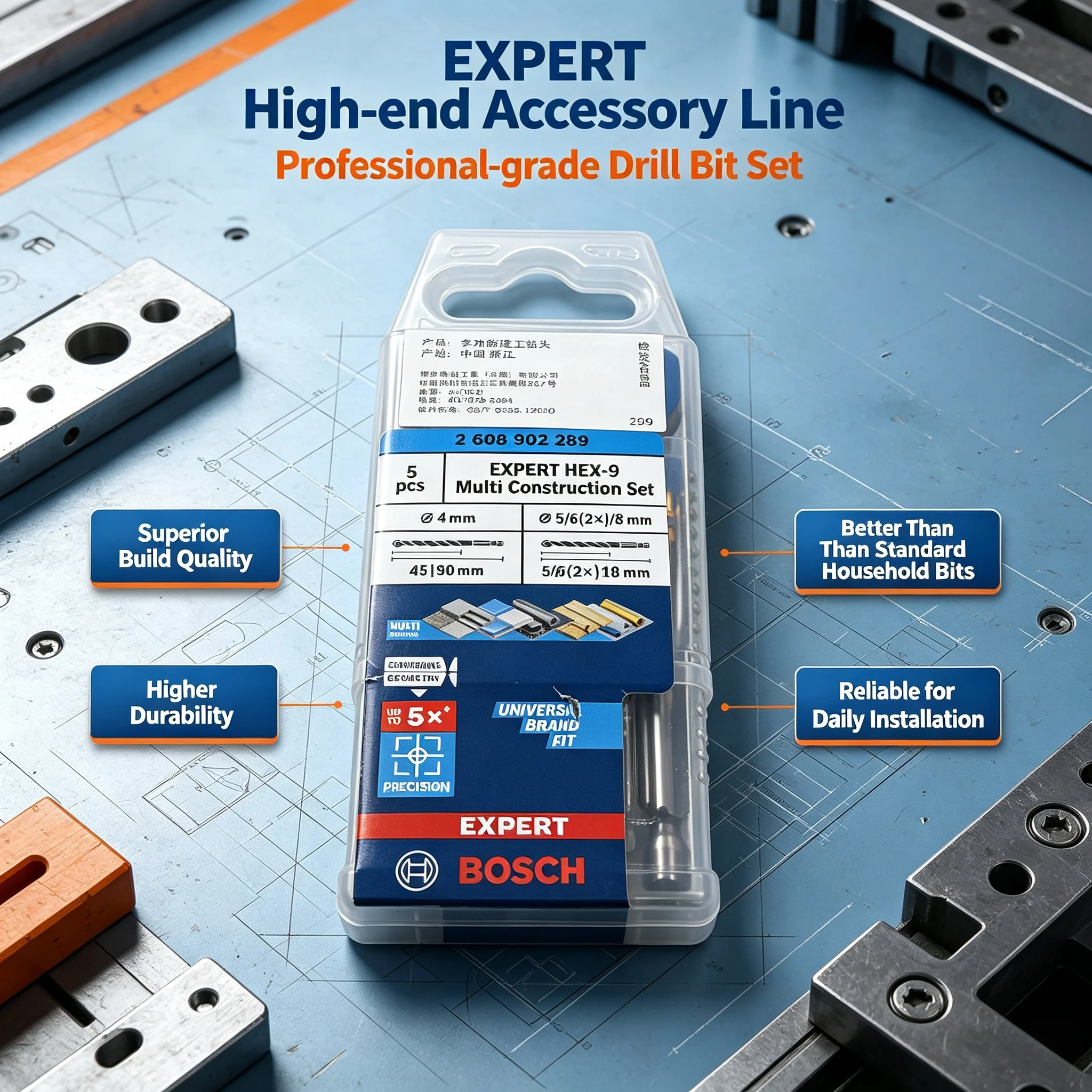 BOSCH 2608902289 EXPERT HEX-9  – обзор и цена Drill Bit Set